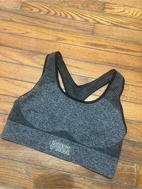 H&M Gray and Black Seamless Racerback Sports Bra